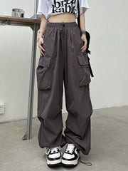 Vintage Y2K Drawstring Baggy Parachute Cargo Pants