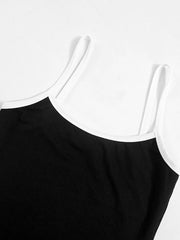 Black Retro Slim Fit Cami Top & Shorts Two Piece Set