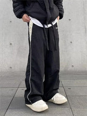 Men's Contrast Color Hip Hop Drawstring Baggy Sweatpants