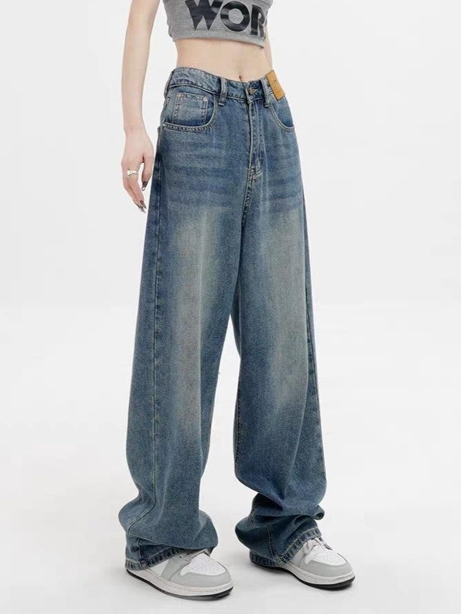 2000s Y2k Blue Wash Baggy Boyfriend Jeans