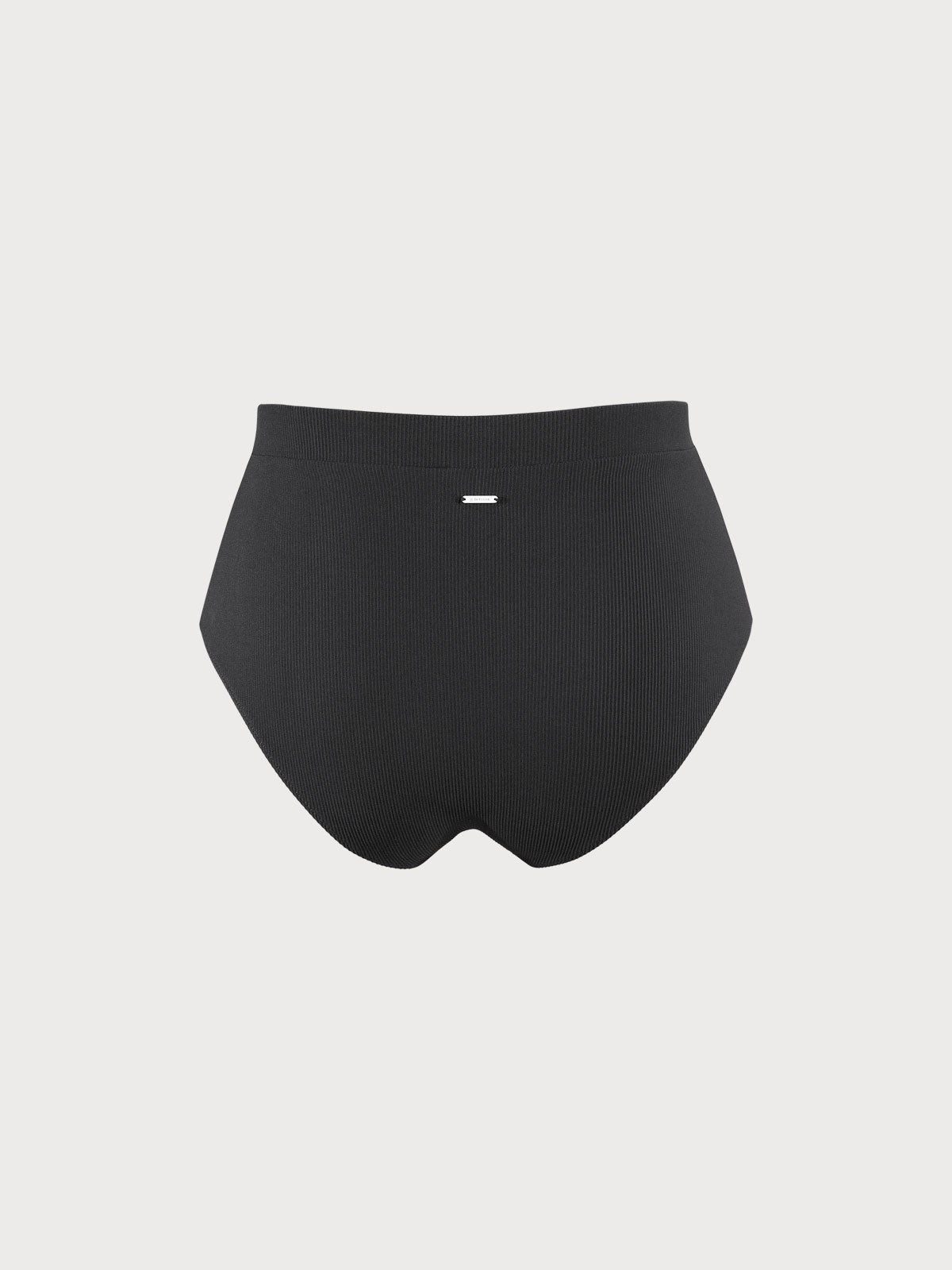 Black Ribbed Plus Size Bikini Bottom