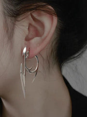 Silver Gothic Dart Character Earrings