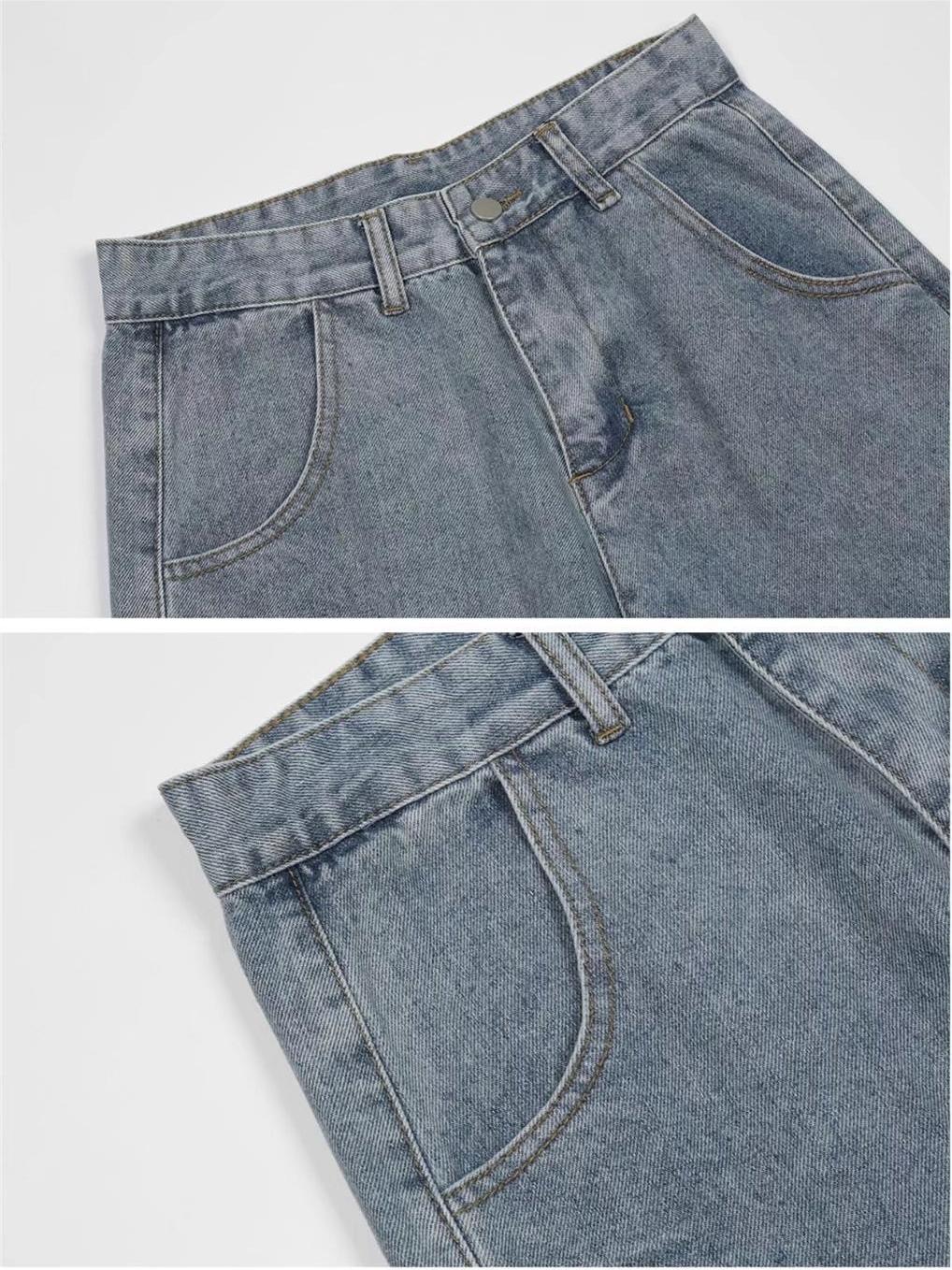 Men's Blue Vintage Jeans with Cross Patch